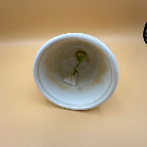 Vintage Christmas Bell Ceramic Mistletoe Holly Leaf Appx 6" tall - Picture 2 of 6